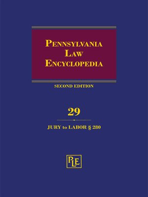 cover image of Pennsylvania Law Encyclopedia